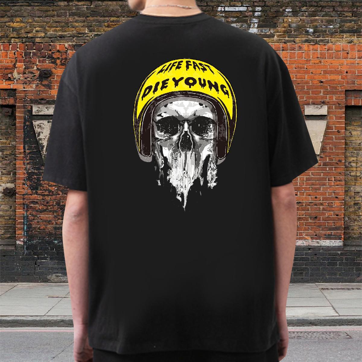 Popular Man T Shirts 230g Cotton skull Outdoor DIY Breathable Soft Men Tops Tees Free Shipping Clothes