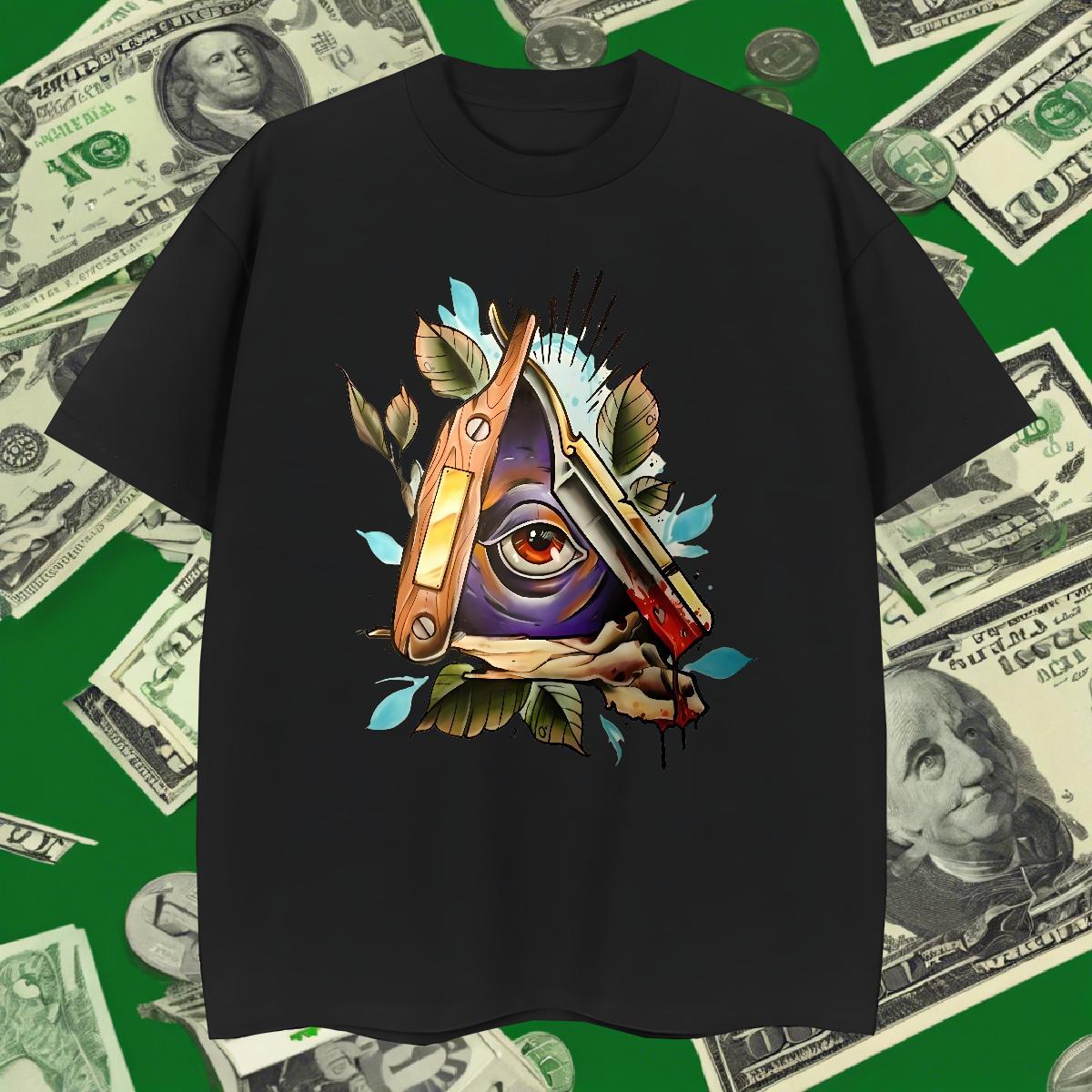 Soft T shirt 230g Cotton eye of the devil Casual Daily Wear Custom Anime Breathable Tshirts Wholesale Tops Tees