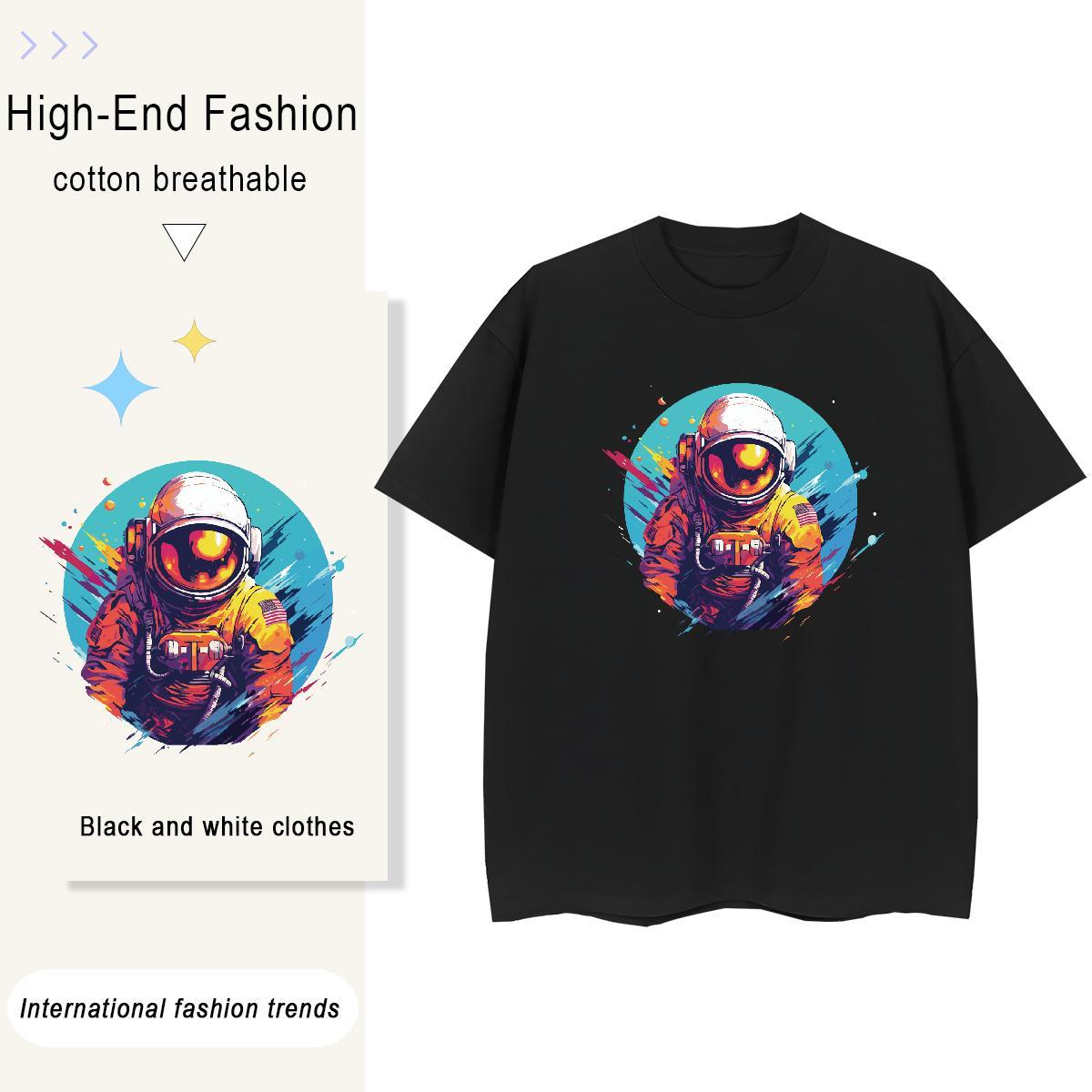 Comfortable Womens Tshirts 230g Cotton universe Street Wear Woman T Shirts Breathable Short Sleeve Custom Cartoon Tee Shirt
