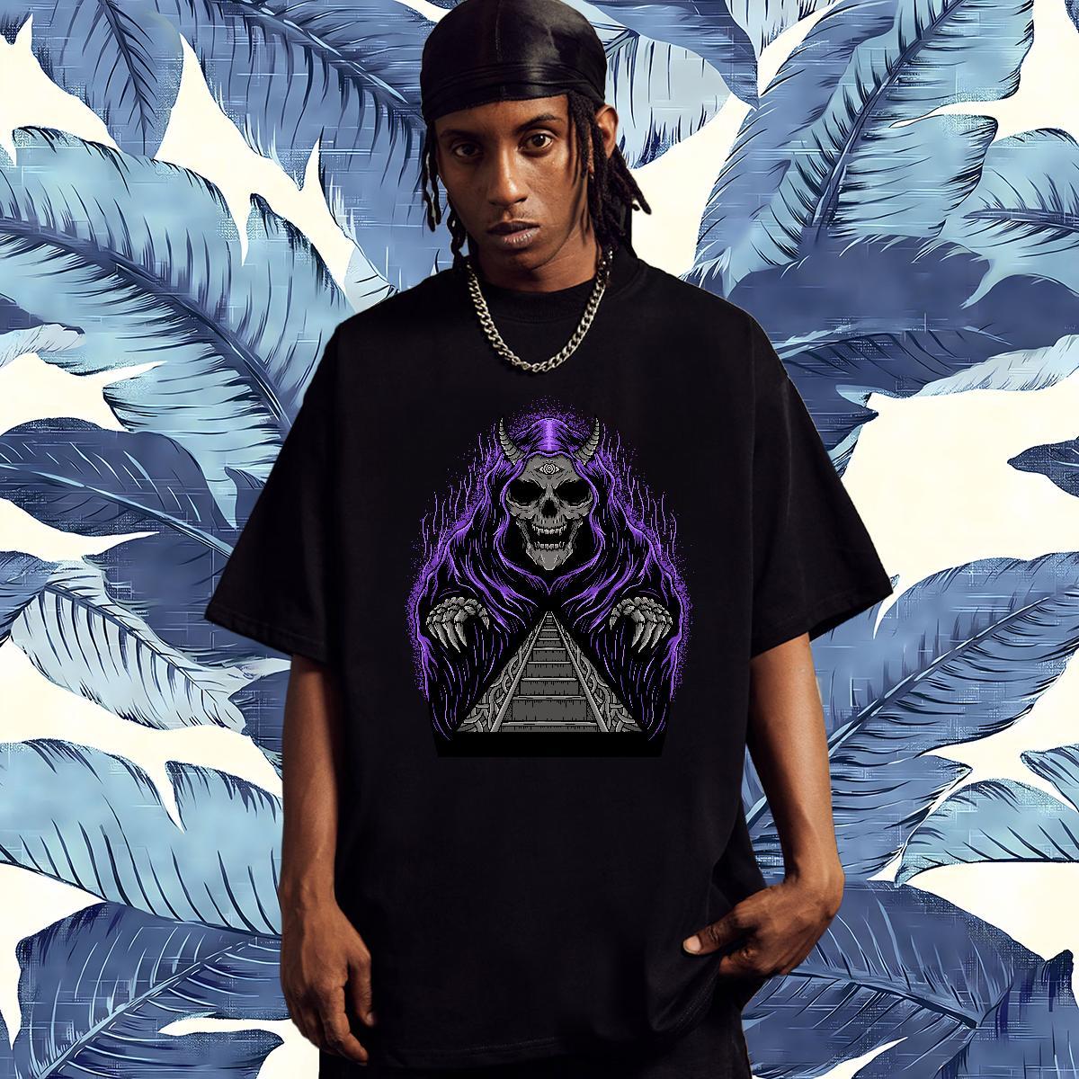 Cool Design Men T Shirts 100% Cotton 230g skull Casual Anime Breathable Men Tees Designer Tops