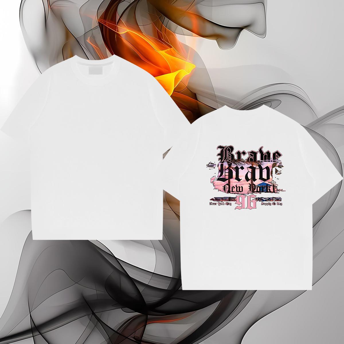 Brand T-Shirts for Men 100% Cotton 230g letter Sport Skull Breathable Short Sleeve Men Tops Tees Stylist Top Tees