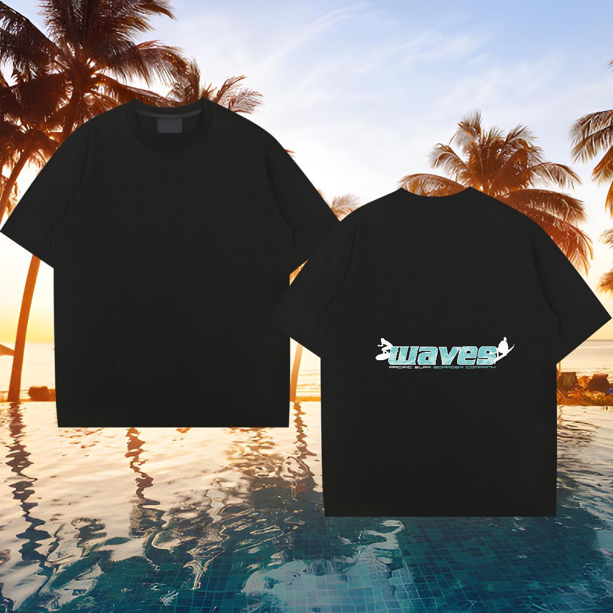 Cool T shirt 230g 100% Cotton letter Hip Hop Street Black White O Neck Short Sleeves Men Tshirts 2024 Designer Polos