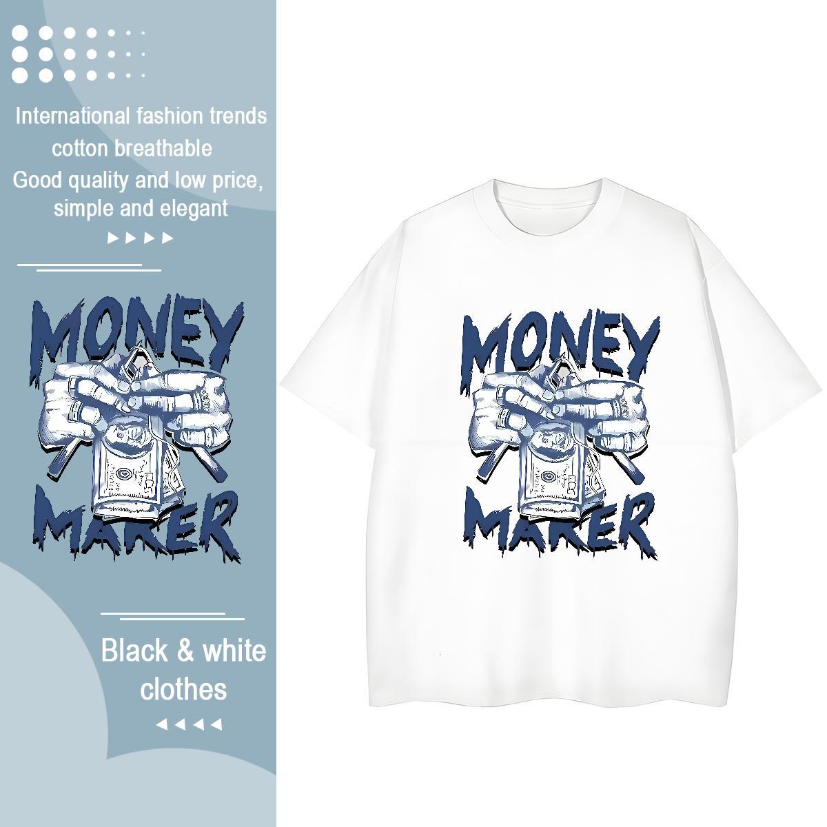 Loose Fit T Shirts Men 100% Cotton 230g hands Daily Wear Plus Size Cartoon Short Sleeve O-Neck Men Clothes T-Shirt 2024 DIY Tees