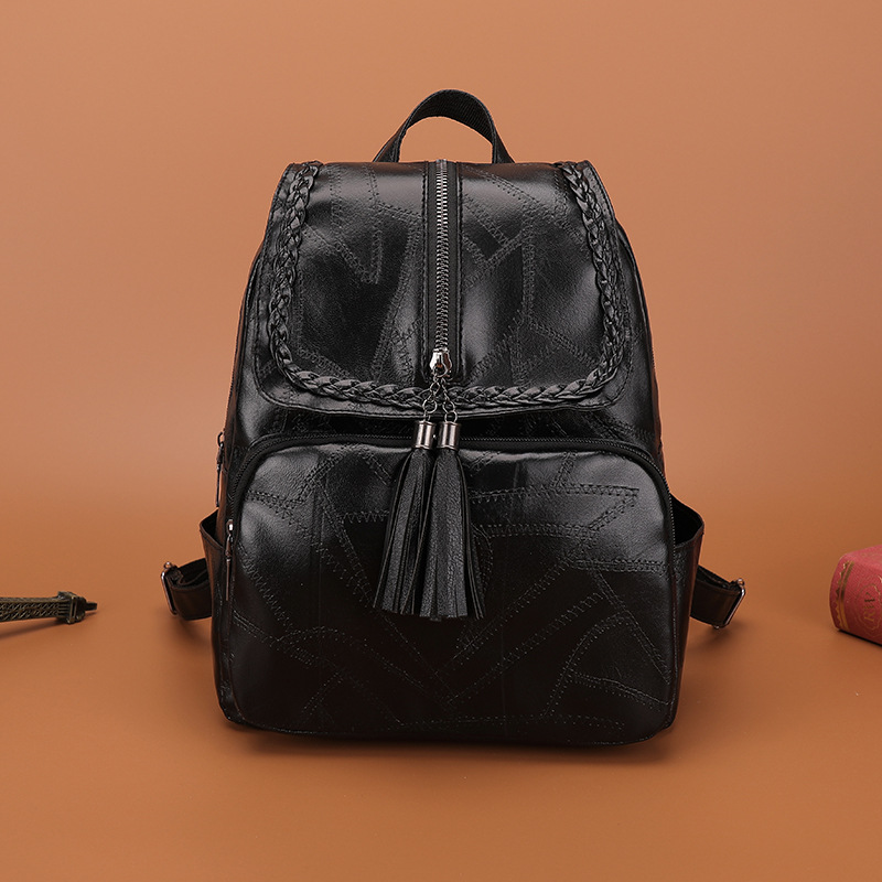 Soft Leather Women's Korean Fashion Backpack Anti theft Travel Backpack