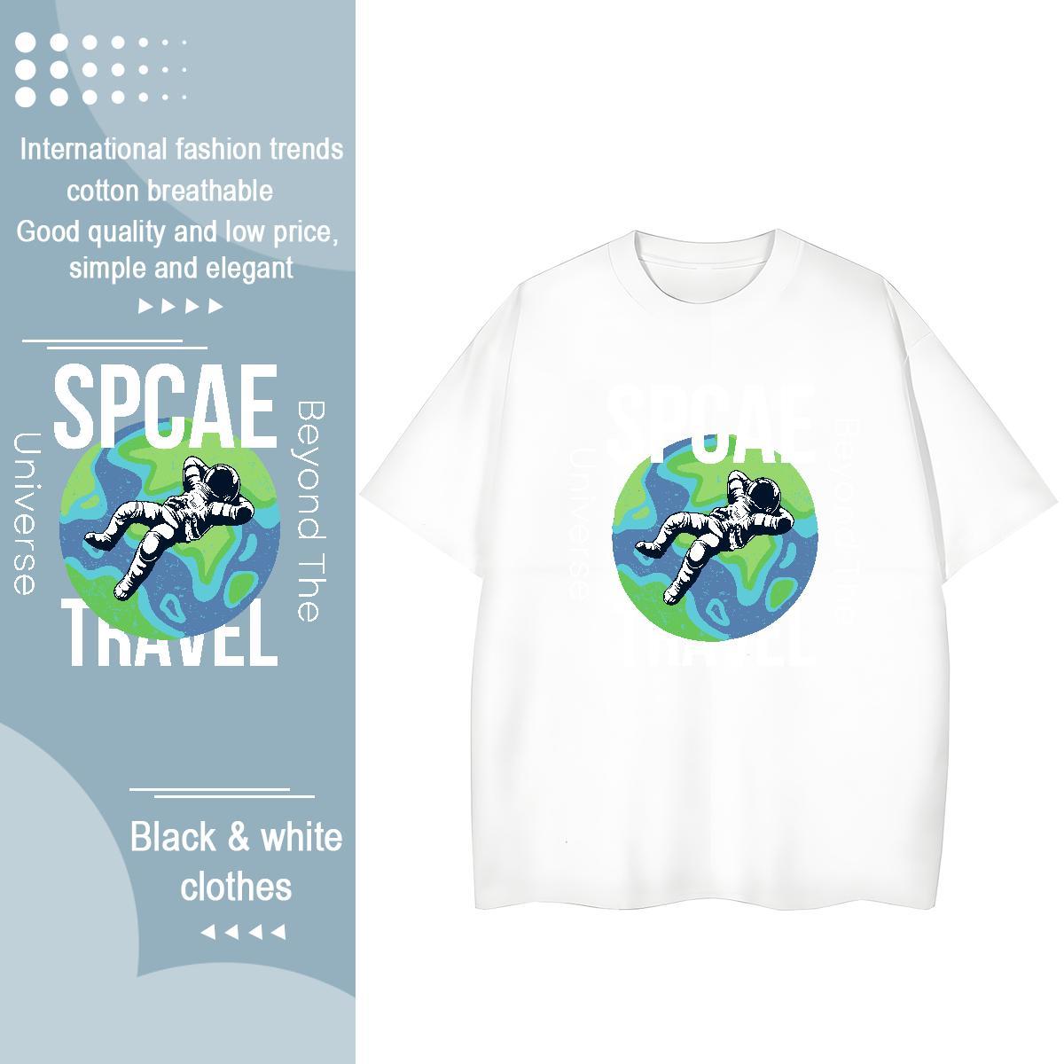 Designer Nice Unisex Tshirts 100% Cotton 230g universe Casual Daily Wear T Shirts Women Short sleeve Soft Skull Top Shirts