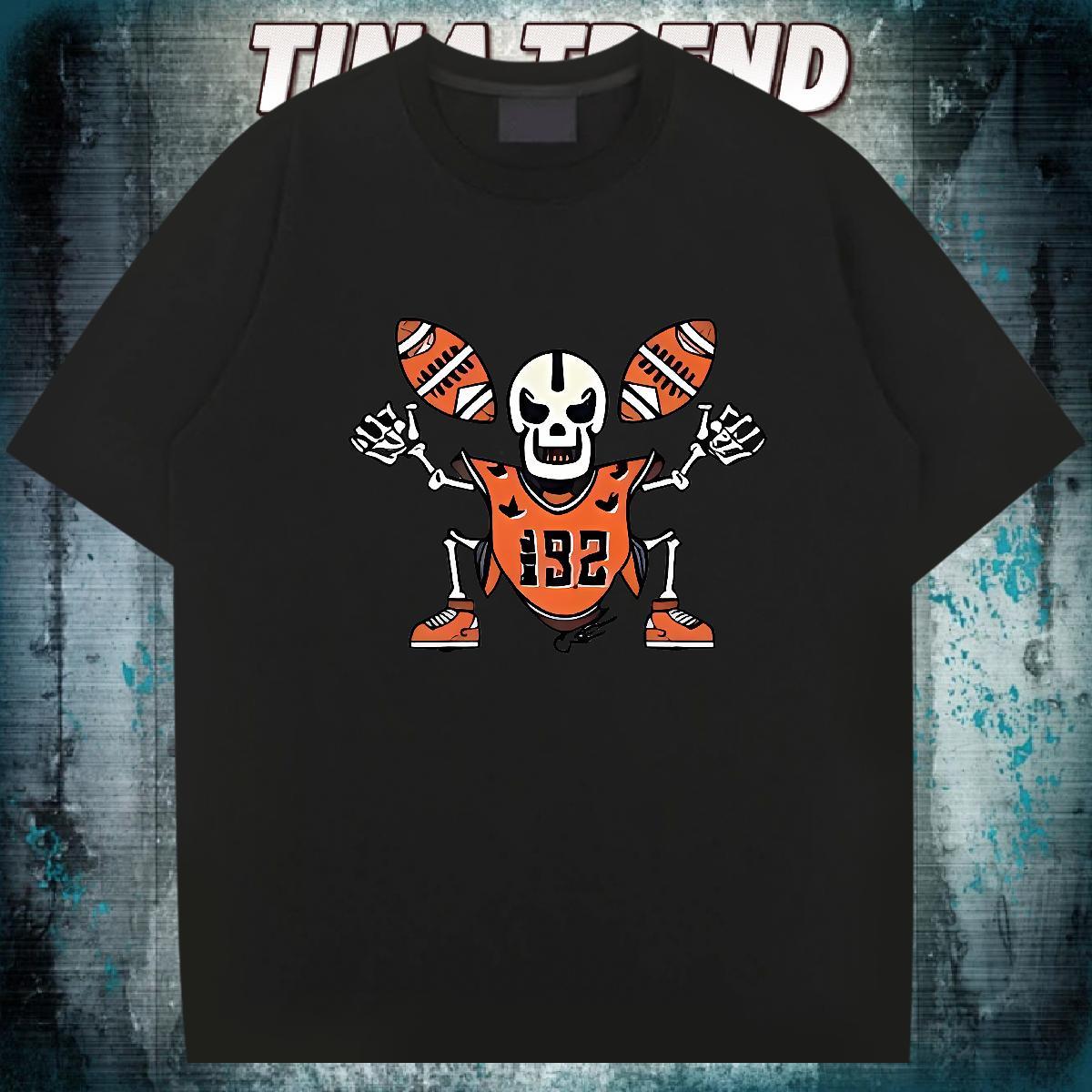 Loose Fit T shirt 100% Cotton 230g skull Summer Casual Custom Printed Breathable Short Sleeve Men Tshirts Classic Casual Tops