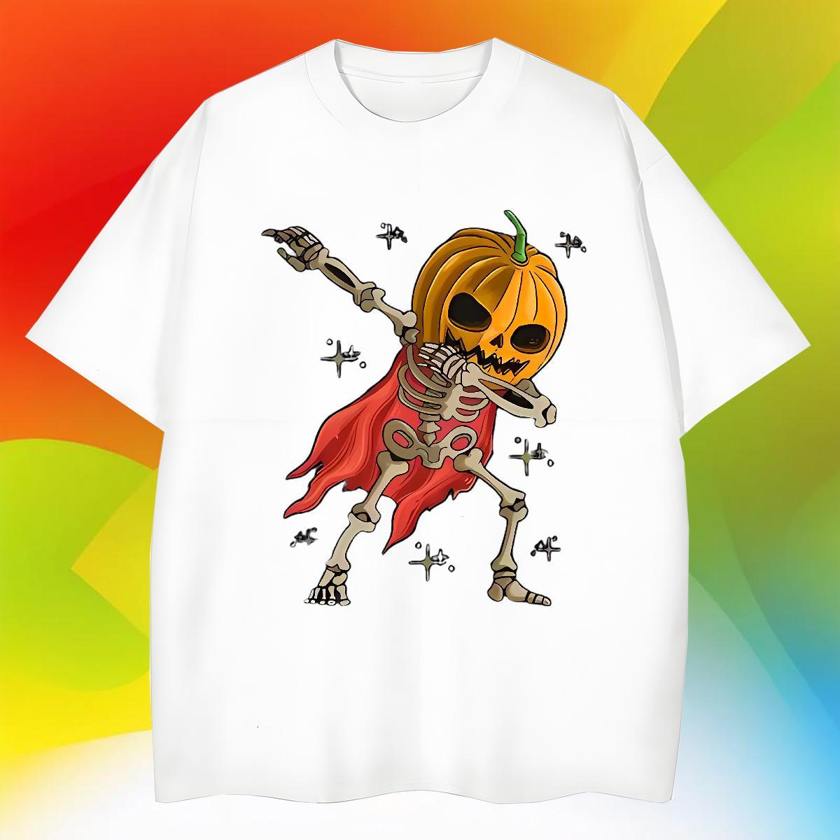 Loose Fit T Shirt For Man 230g Cotton skull Spring Summer Custom Print Plus Size Breathable Men Tops Tees Stylist Tshirts