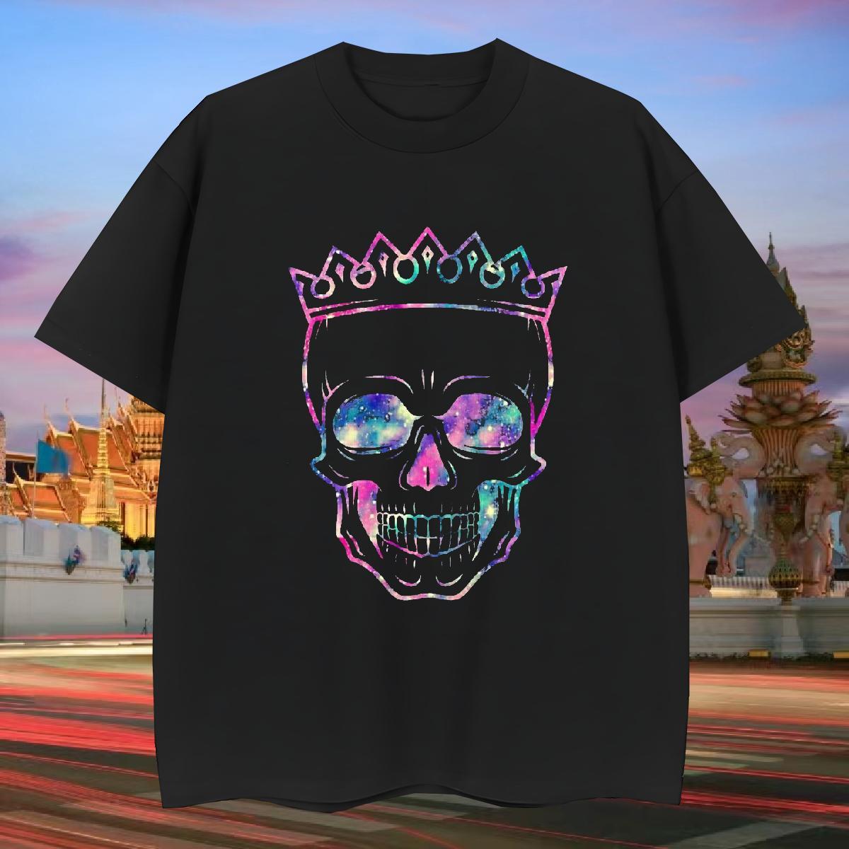Designer T Shirt For Man 230g 100% Cotton skull Street wear Hip Hop Custom Anime Crew Neck Breathable Tshirts 2024 New Clothes