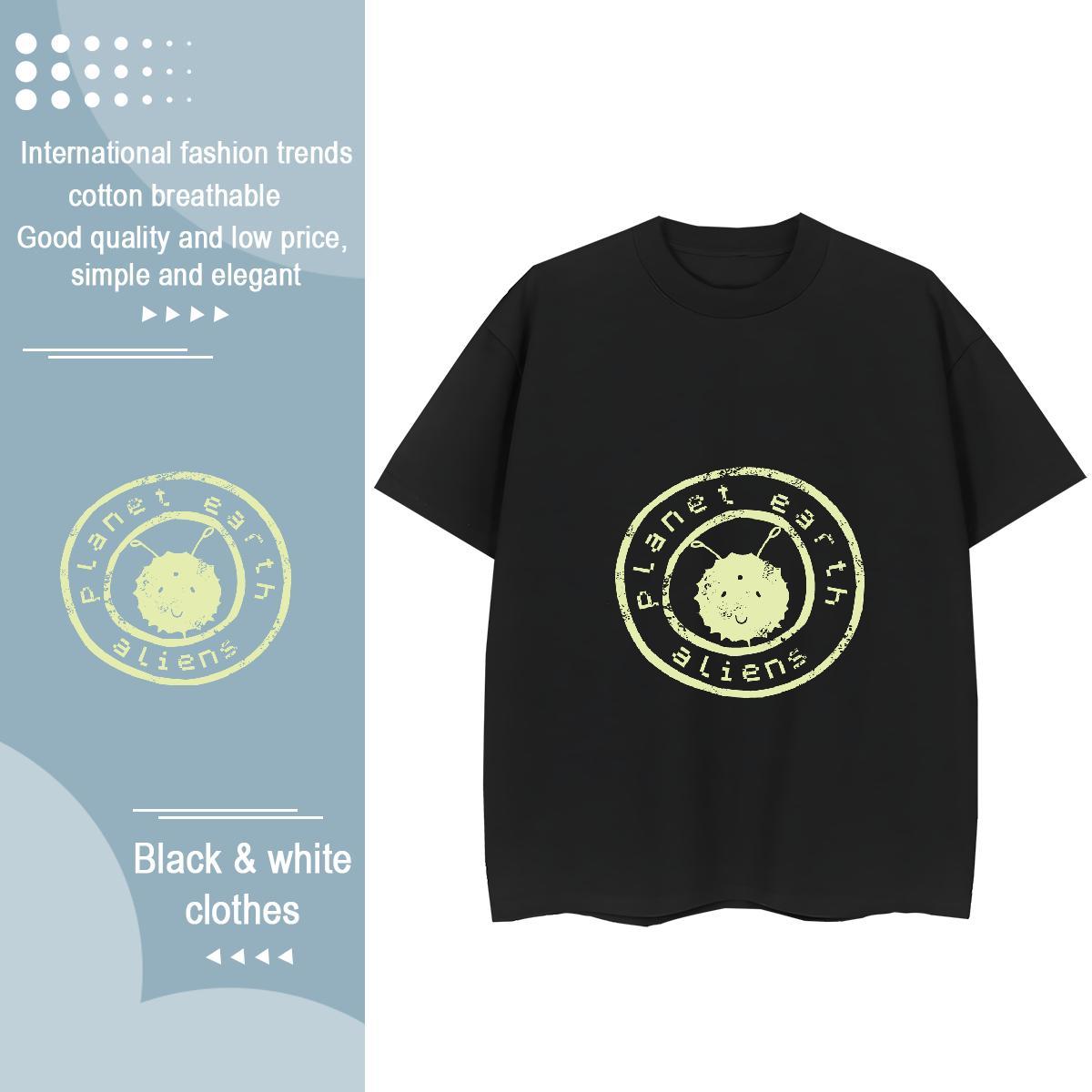 High quality Woman Tshirt 230g Cotton letter Home Outdoor T Shirts Women Short Sleeve O-Neck Customized Print Clothings