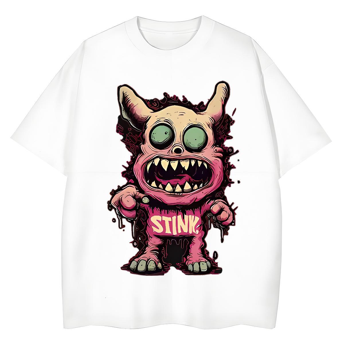 Loose fit Women Tees 230g 100% Cotton Terror Home Outdoor T Shirt For Woman Breathable Short Sleeve DIY Printed Tshirts