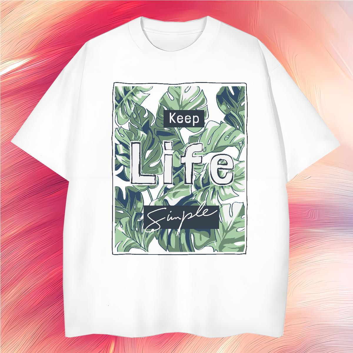 Designer T Shirt For Man 230g Pure Cotton letter Beach Custom Printing Round Neck Short Sleeve Men Clothes T-Shirt 2024 Polos