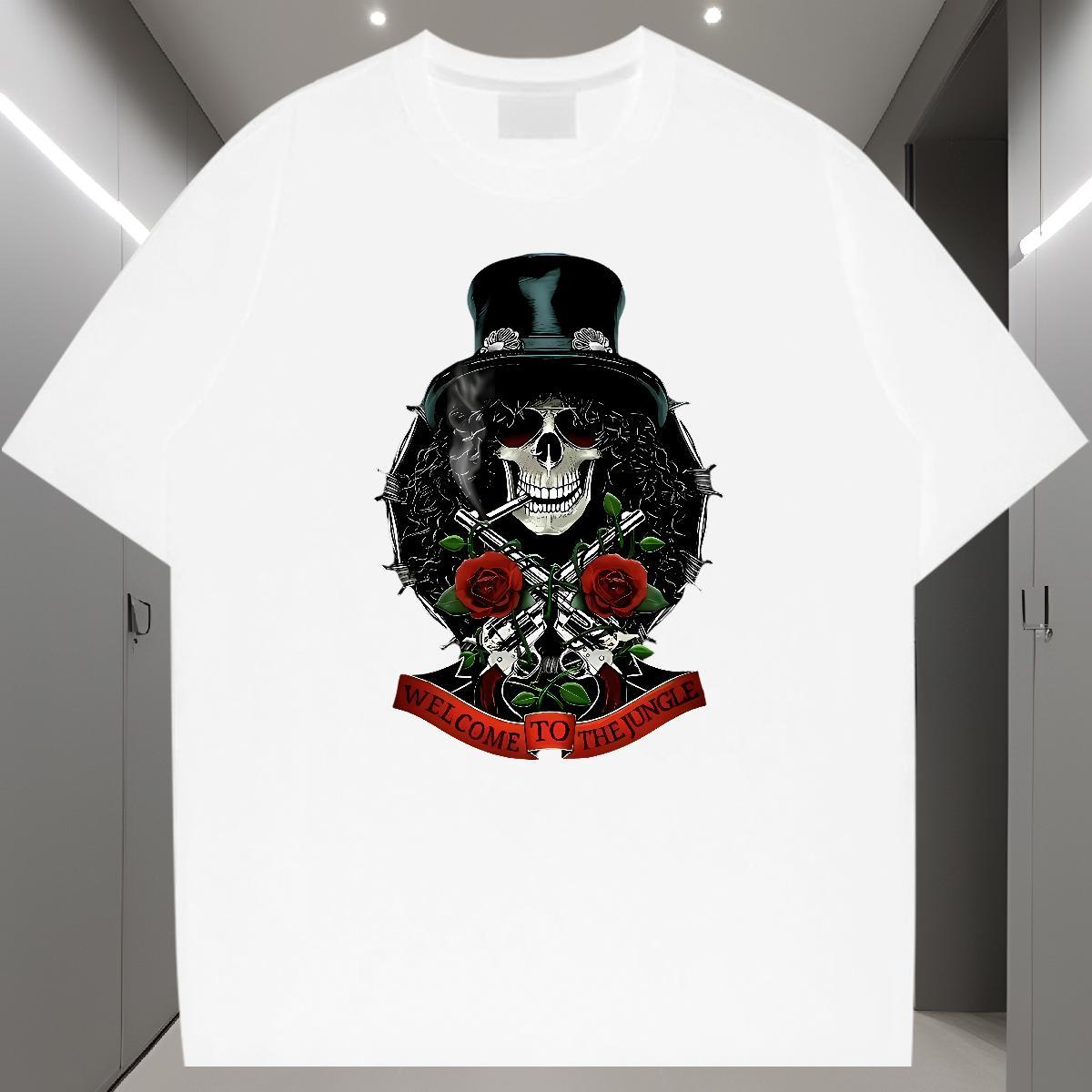 High Quality T shirt 230g 100% Cotton skull Sports Casual DIY Logo Oversized Crew Neck Breathable Men Tees 2024 Designer Clothes