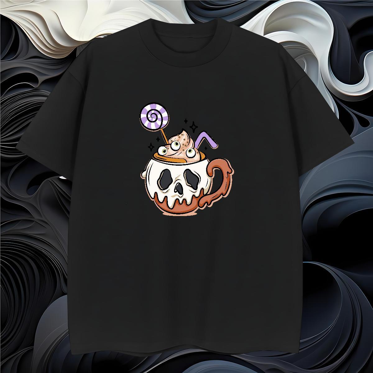 High Quality T Shirts Men 230g Cotton skull Anime Printing Street DIY Logo Oversized Breathable Couples T Shirts Designer Fashion Polos