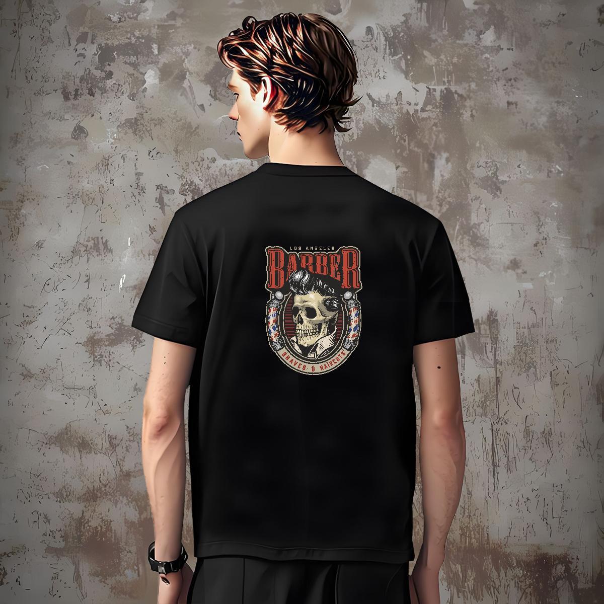 Popular T shirt 100% Cotton 230g skull High Street Hip Hop Custom Anime Round Neck Short Sleeve Tshirts Classic Casual Top Tees