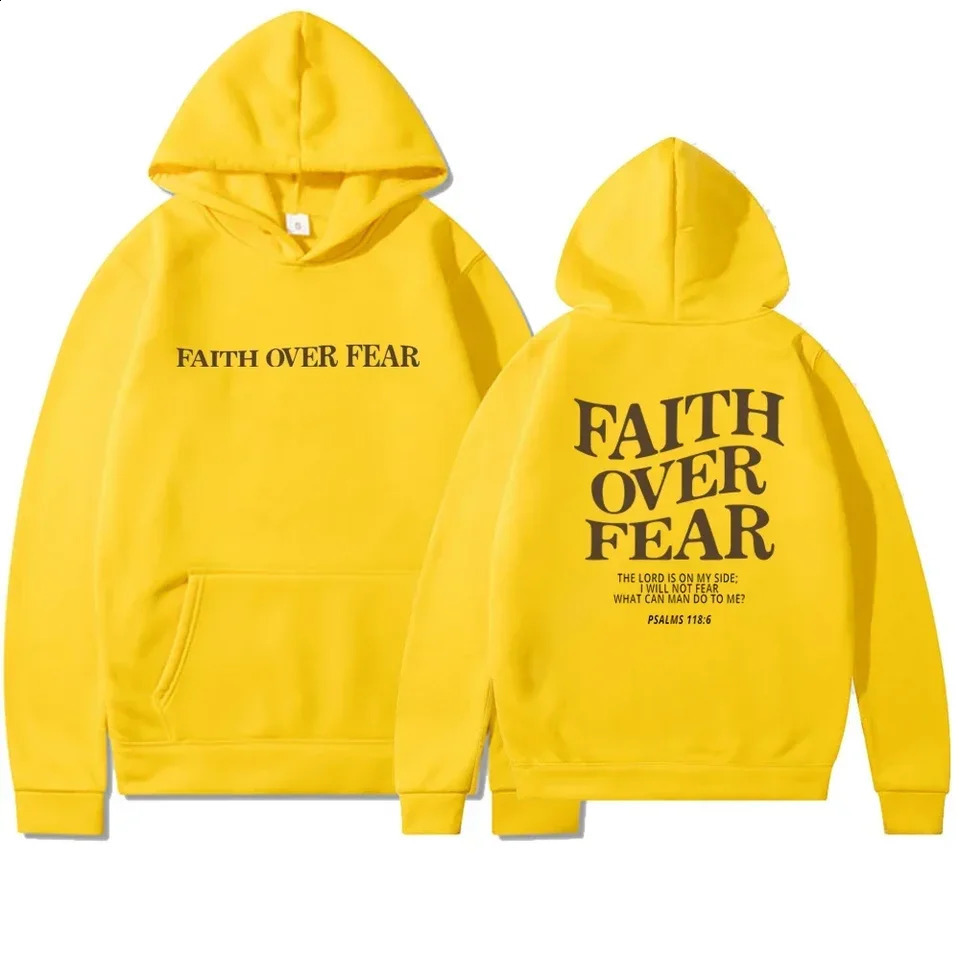 Faith Overcomes Fear - Christian Hooded Sweatshirts Jesus Hoodie Fashion Men Women Hoodies Casual Pullover Hooded Sweater 240824