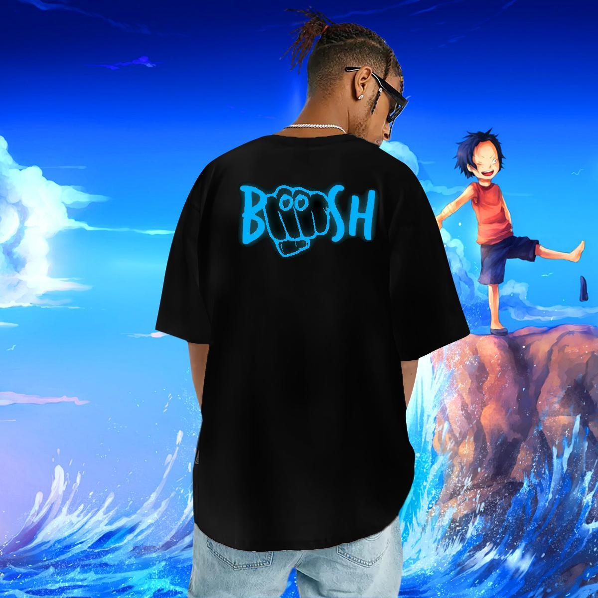 Cool T Shirts Men 100% Cotton 230g blue Casual Daily Wear Anime Print O-Neck Short Sleeve Men Clothes T-Shirt Factory Direct Tops Shirt