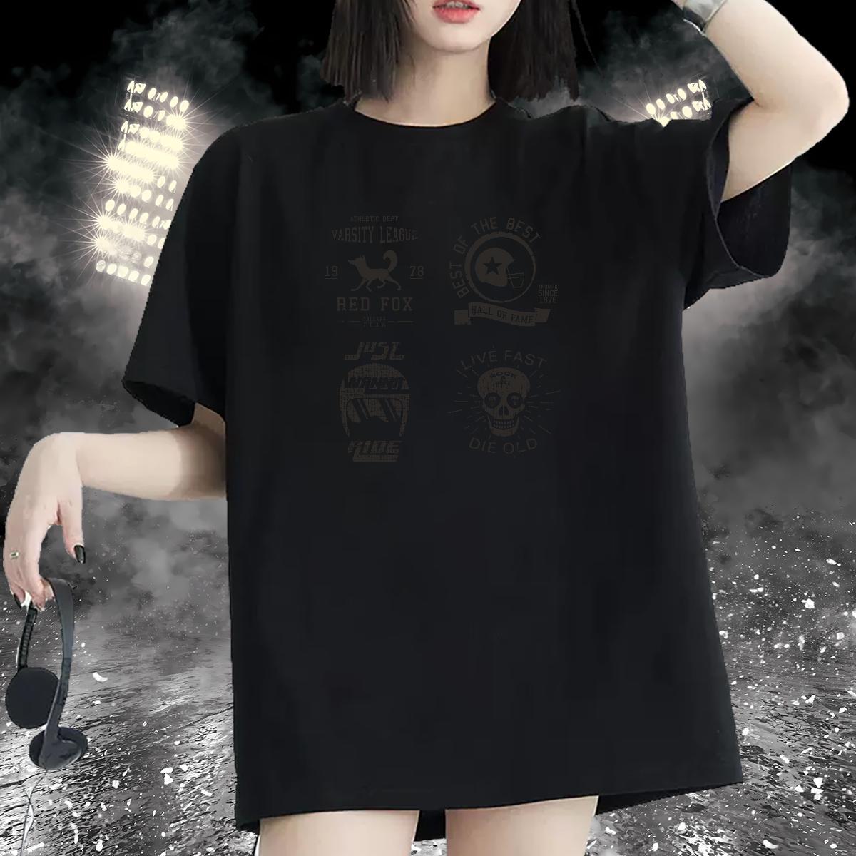 High quality Womens Tshirts 100% Cotton 230g letter Sport T Shirts Women Breathable Soft Customized Clothes