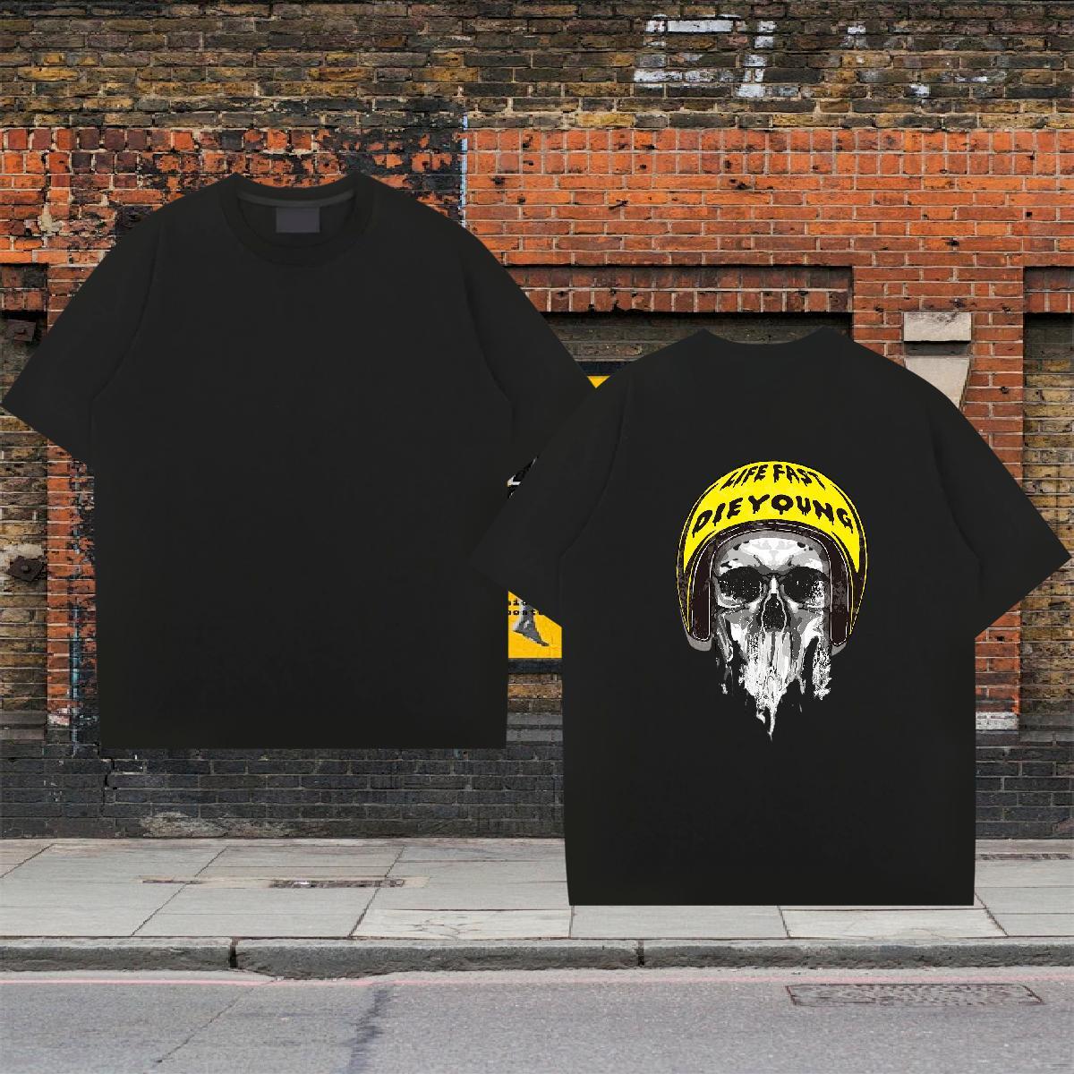 Popular Man T Shirts 230g Cotton skull Outdoor DIY Breathable Soft Men Tops Tees Free Shipping Clothes