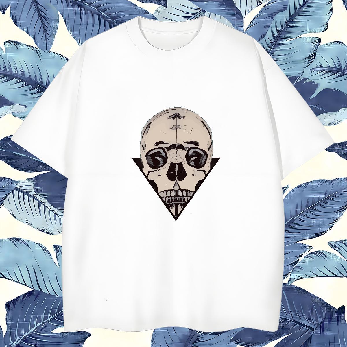 Cool Design T Shirts Men 230g 100% Cotton skull Beach Customized Short Sleeve Soft Men Tops Tees Fashion New Wear