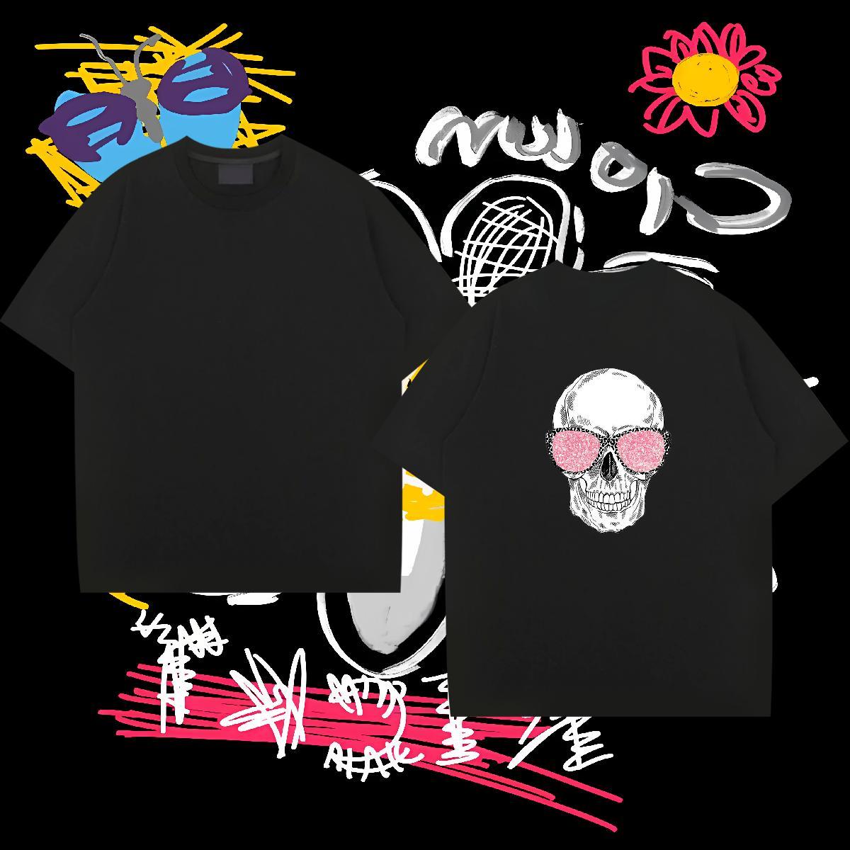 Wholesale T Shirt For Man 100% Cotton 230g skull Casual Custom Anime Pure Cotton Mens Tshirts New Tees