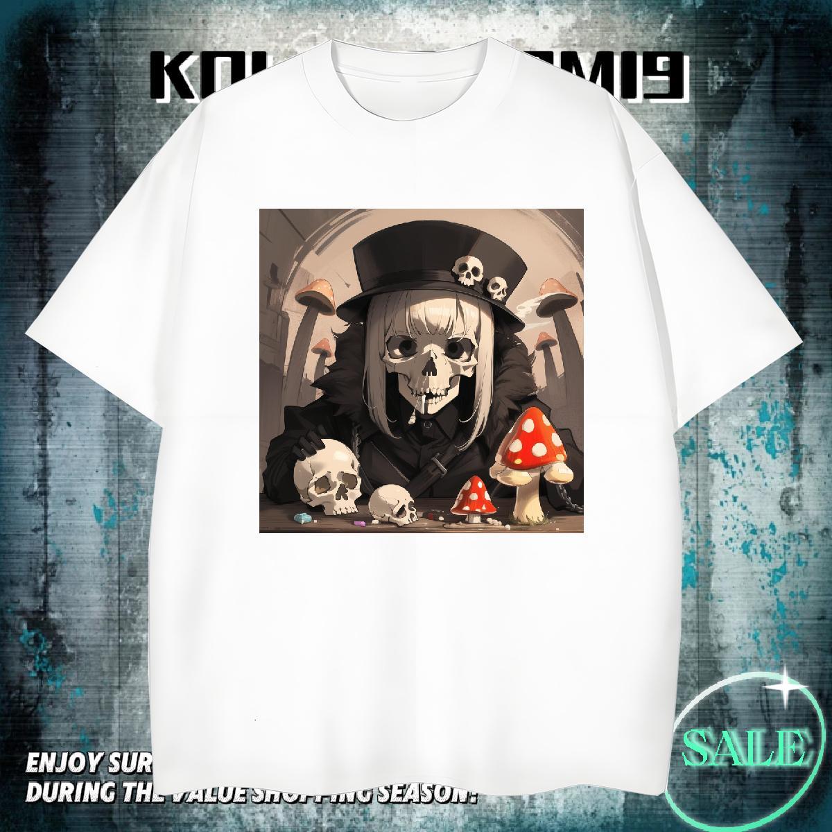 High Quality T Shirts Men 230g Pure Cotton skull Sport Oversized 4XL Breathable Soft Men Tops Tees DIY Top Tees