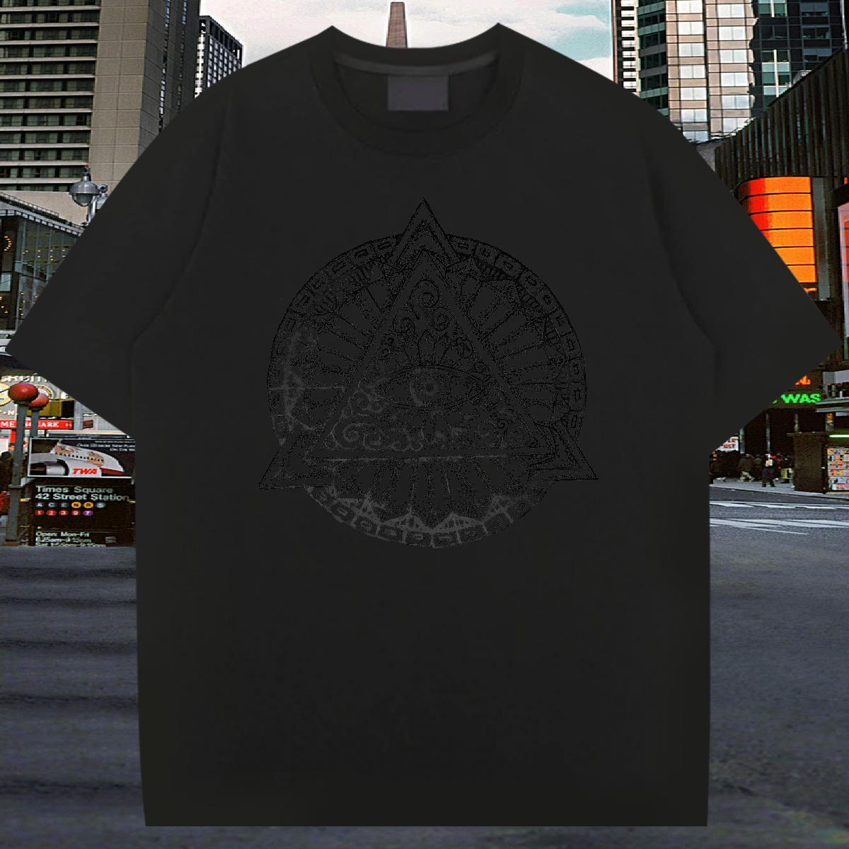 Brand T Shirts Men 100% Cotton 230g eye of the devil Casual Daily Wear Skull Breathable Soft Tshirts Designer Fashion Tees Shirts