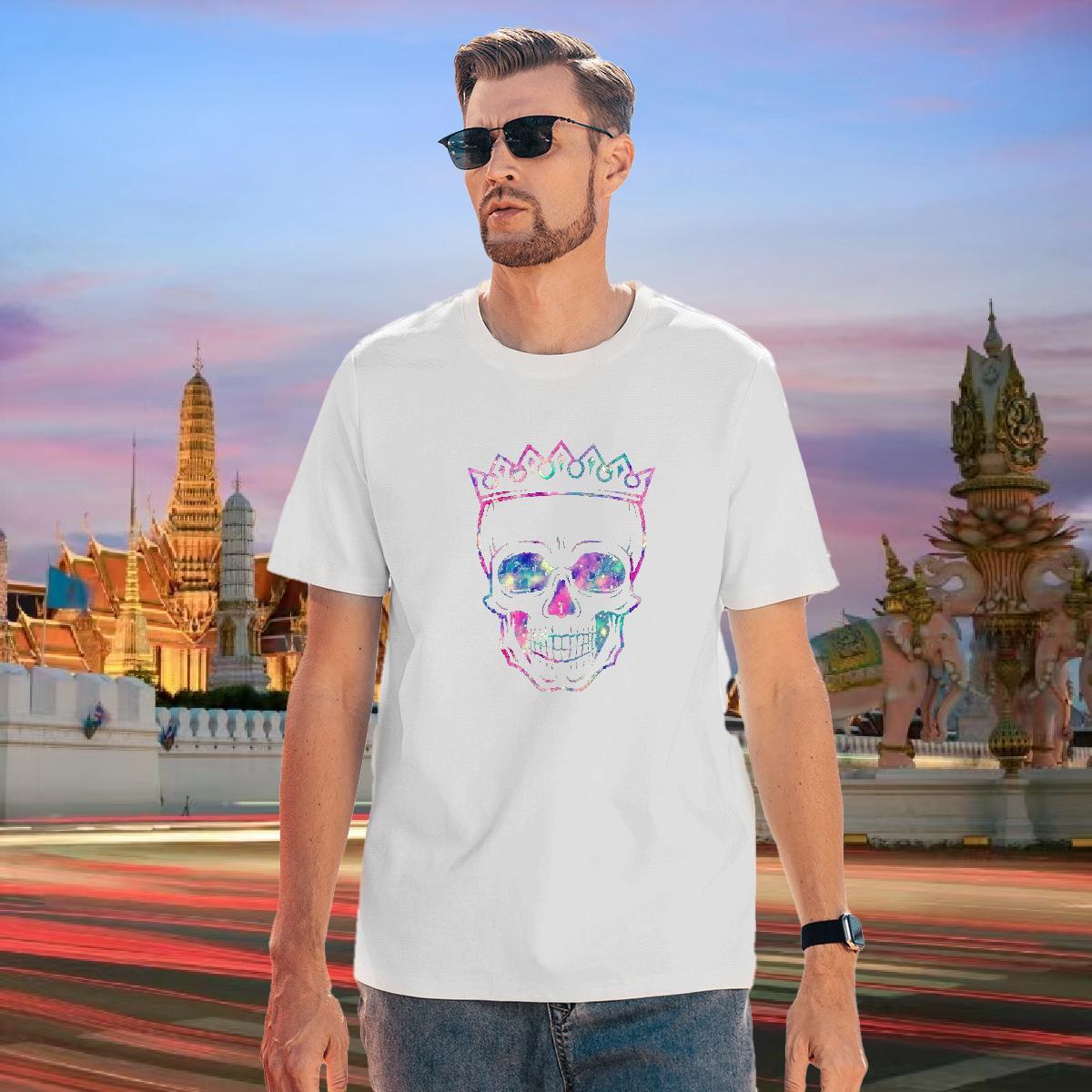 Designer T Shirt For Man 230g 100% Cotton skull Street wear Hip Hop Custom Anime Crew Neck Breathable Tshirts 2024 New Clothes