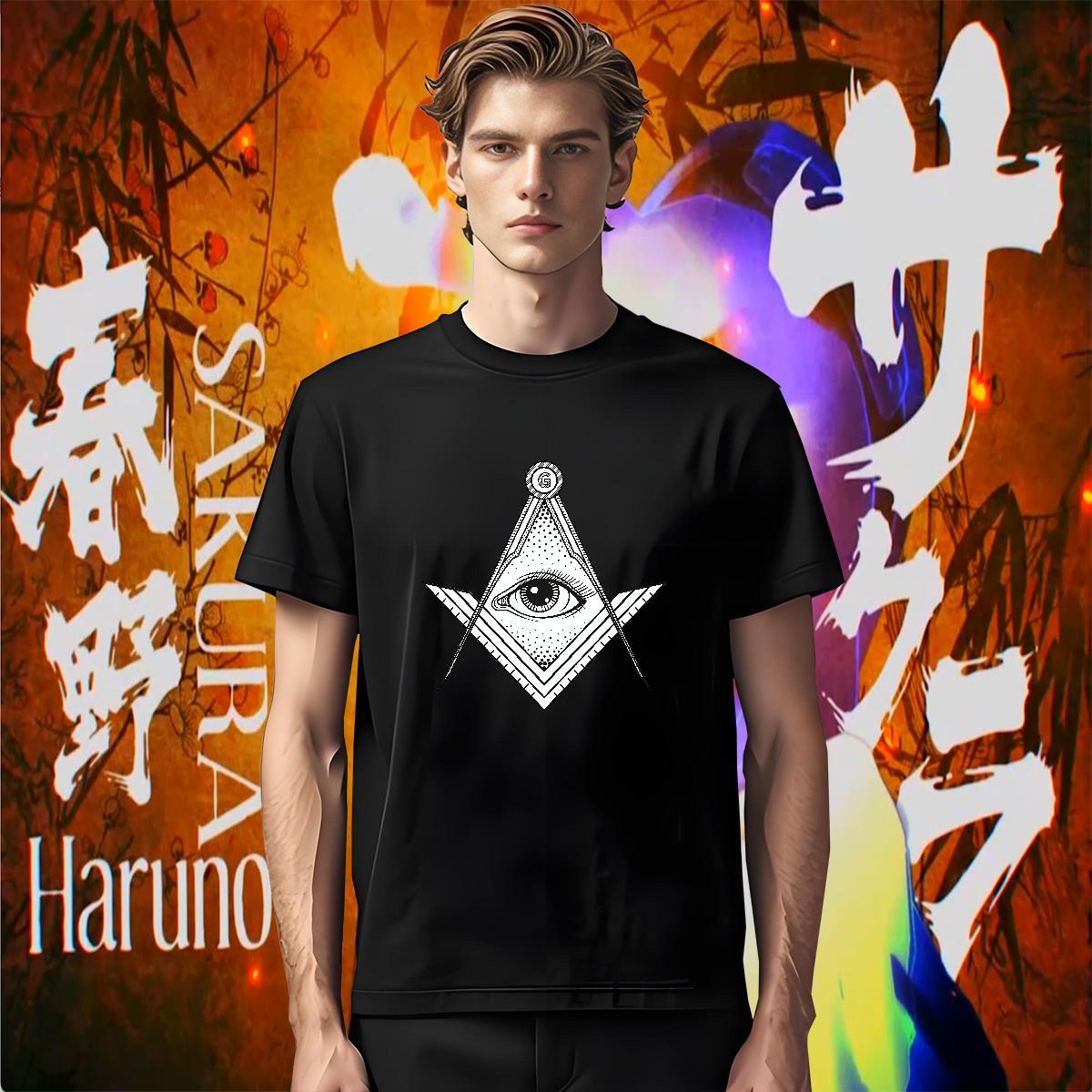 Wholesale T Shirts Men 230g Cotton eye of the devil Daily Outfit DIY Logo Oversized Breathable Crew Neck Mens Tshirts Brand Wear
