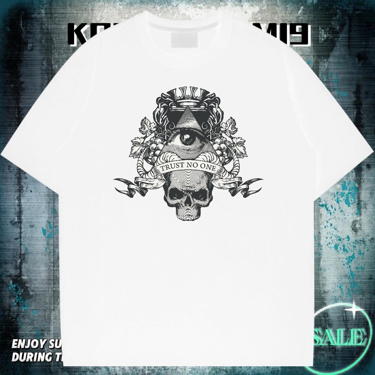 High Quality Man T Shirts 100% Cotton 230g skull Outdoor Custom Big Size Breathable Crew Neck Mens Tshirts Designer Tops