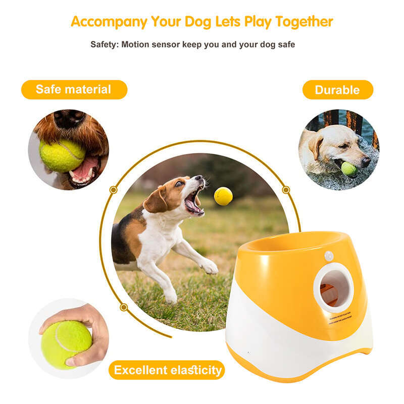 Dog Launcher Automatic Pet Dogs Chase Toy Mini Tennis Throwing Pill hine Fun Interactive Throw Rechargable Catapult