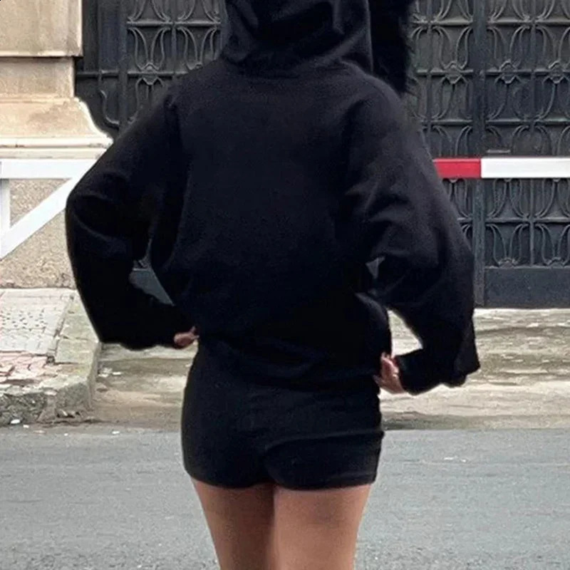 Vintage Fashion Zip Up Women Sweatshirts Casual Fur Collar Hoodies Chic Streetwear Aesthetic Pockets Cardigans 240824