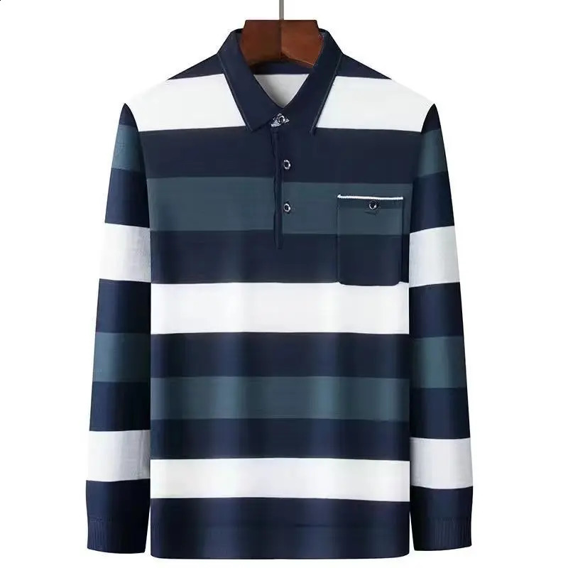 Spring Autumn Fashion Polo Neck Long Sleeve Mens Clothing Pullovers Loose Casual Ropa Hombre All Match Tees Solid Polo Shirts 240824