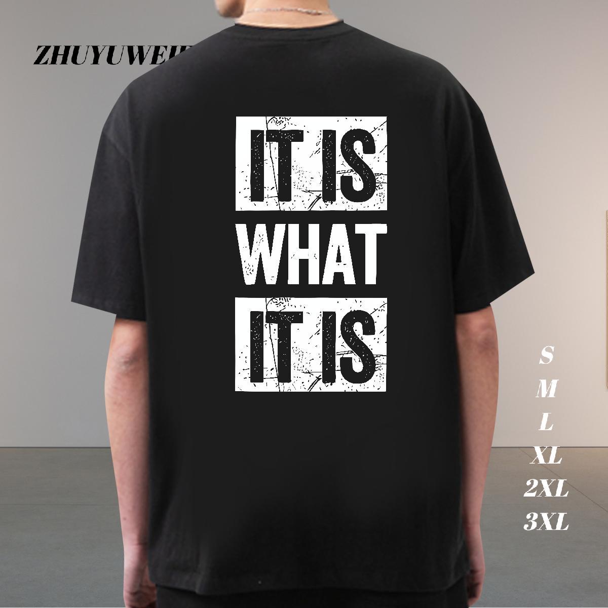Unisex T-Shirts for Men 100% Cotton 230g letter Daily Wear DIY Anime Crew Neck Couples T Shirts New Top Tees