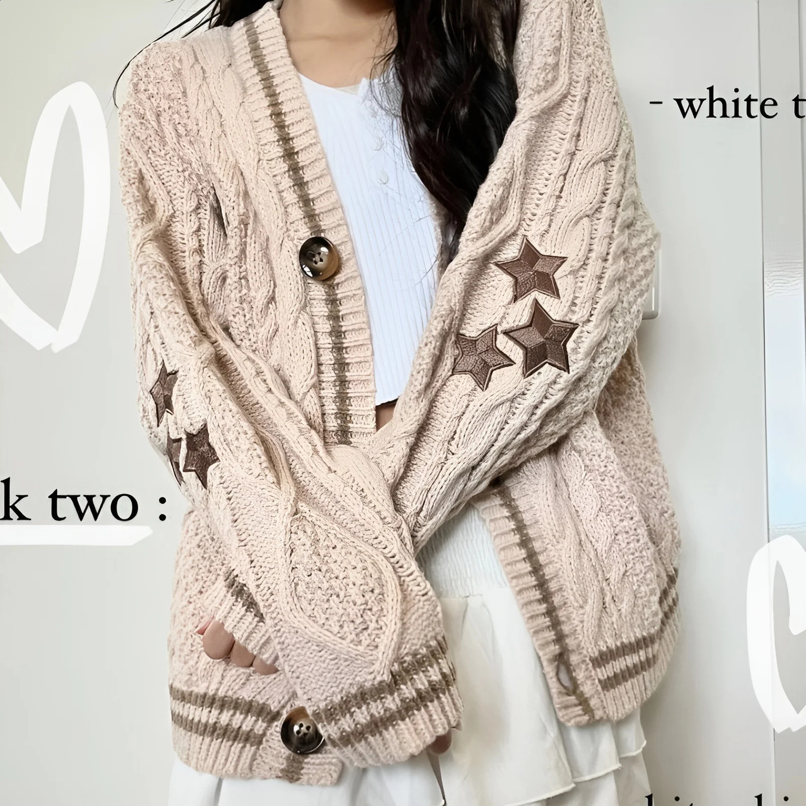 Size S-3XL Fashion Solid Casual Grey Tops Sweater Women Autumn Warm Knitted V-neck Long Sleeve Womens Beige Cardigans Coat 240824