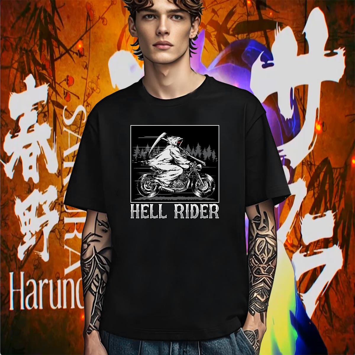 Loose T-Shirts for Men 100% Cotton 230g Motorcycle Home Outdoor Custom Print Oversized Short Sleeve O-Neck Tshirt for Man Woman Fashion New Tee Shirt