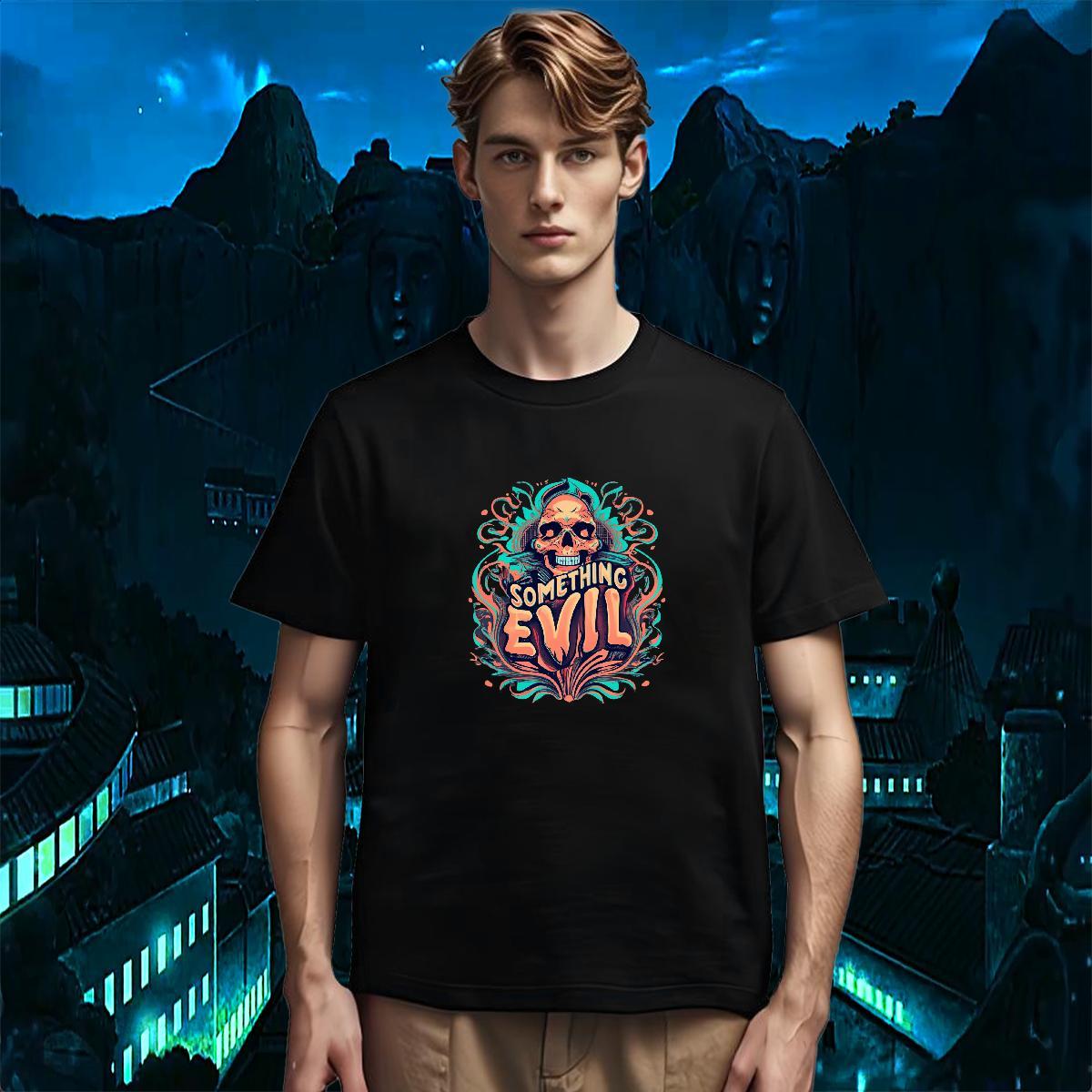 Comfortable T-Shirts 230g 100% Cotton skull Daily Wear DIY Printed Round Neck Short Sleeve Men Tshirts New Top Tees