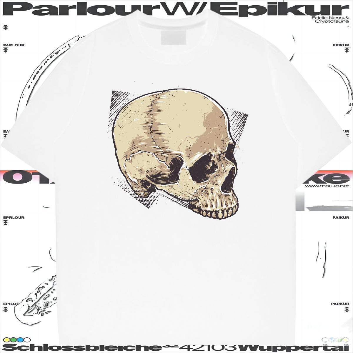 Designer T Shirt For Man 230g 100% Cotton skull Summer Casual Custom Print Plus Size O-Neck Short Sleeve Men Tshirts 2024 New Tops Tees