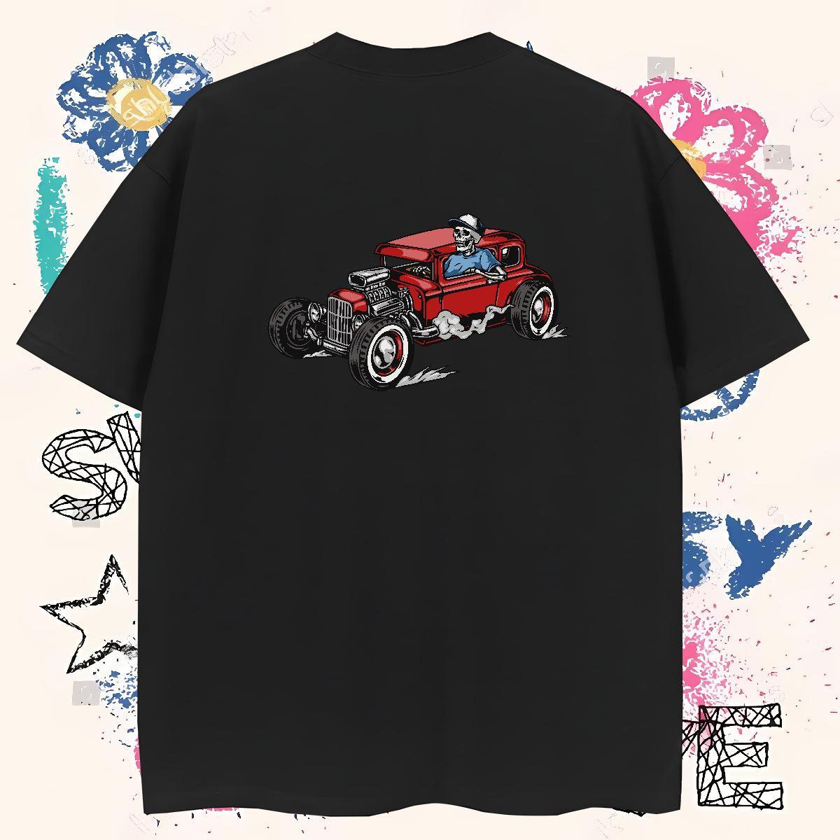 Soft Mens T Shirts 230g Pure Cotton skull Casual Custom Print Plus Size Breathable Soft Men Tshirts DIY Customized Top Tees