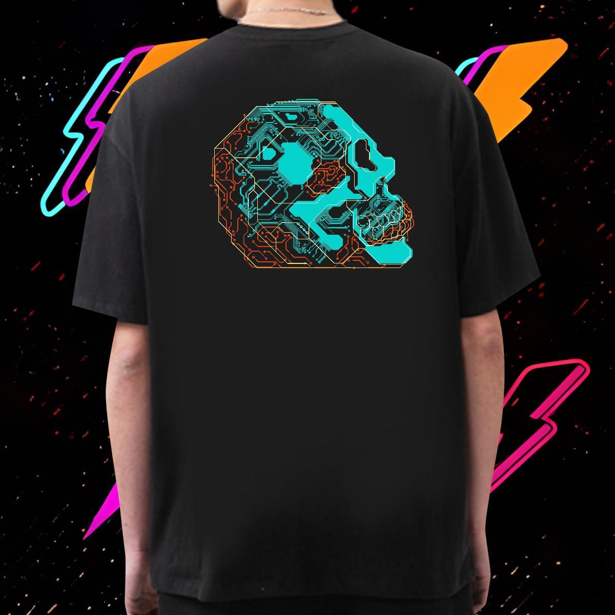 Loose Fit T-Shirts 230g 100% Cotton skull Beach DIY Anime Breathable Crew Neck Couples T Shirts 2024 New Tops