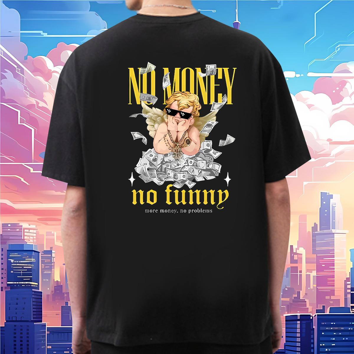 Popular T Shirt For Man 100% Cotton 230g money Casual Daily Wear DIY Printed Breathable Short Sleeve Men Tshirts Wholesale Tees