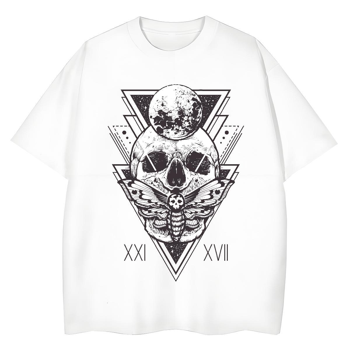 Wholesale Men T Shirts 230g 100% Cotton skull Daily Wear DIY Anime Breathable Crew Neck Men Tees 2024 Tshirts