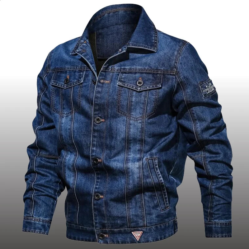 Spring denim jacket mens motorcycle autumn fashion street clothing highquality coat 240824