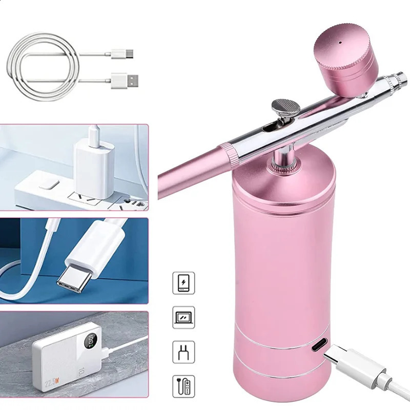 Nail spray gun air compressor cake painting process Colored tattoo makeup spray gun water-based skin nano spray 240823 ww