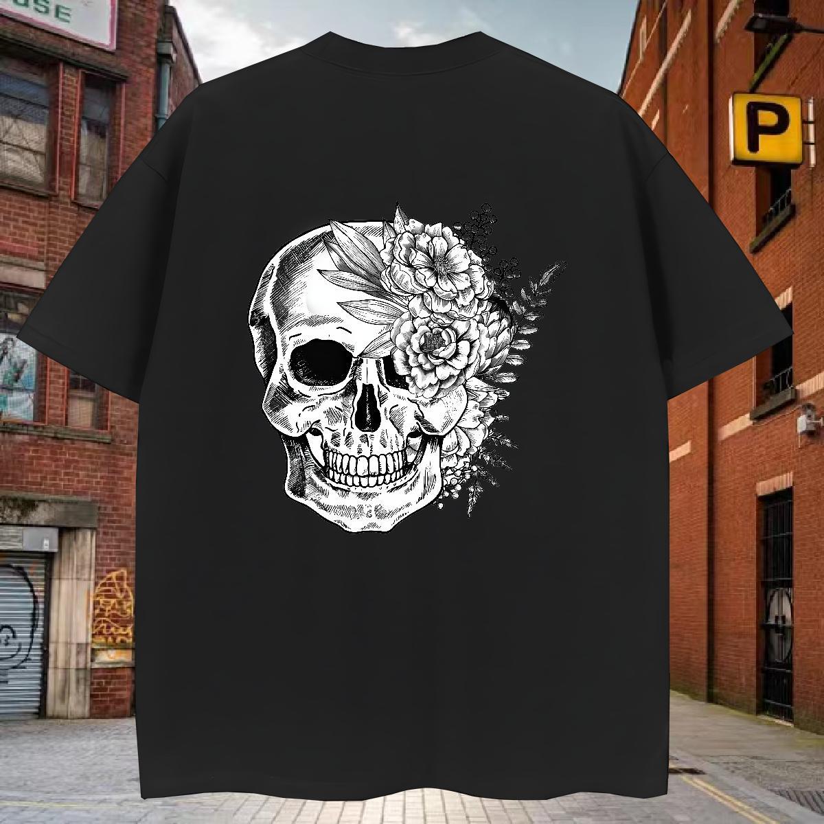 Cool Design T shirt 230g Cotton skull Sport Oversized 3XL 4XL Breathable Crew Neck Mens Tshirts New Arrival Top Tees