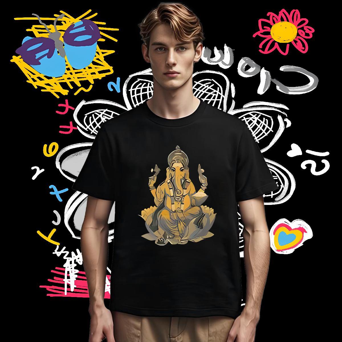 Unisex Man T Shirts 100% Cotton 230g elephant Casual DIY Printed Breathable Crew Neck Men Tshirts 2024 DIY Wear