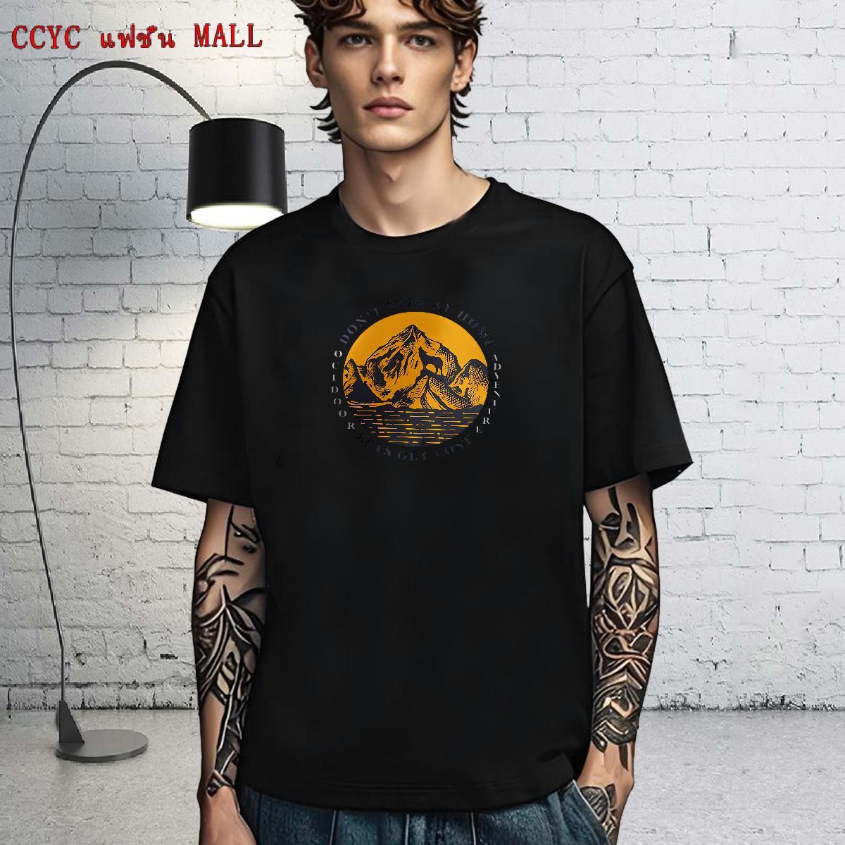 Designer T-Shirts 100% Cotton 230g mountains Beach DIY Breathable Short Sleeve Tshirt for Man Woman Customized Polos