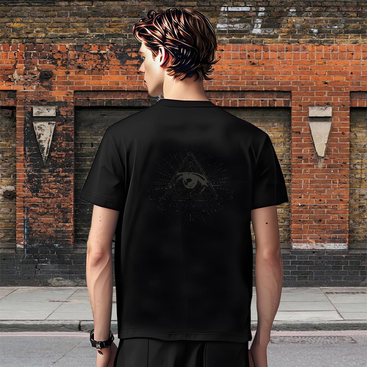 TOP Quality T Shirt For Man 230g Cotton eye of the devil Home Outdoor Cartoon Printing L-4XL Pure Cotton Couples T Shirts Classic Tees Shirts