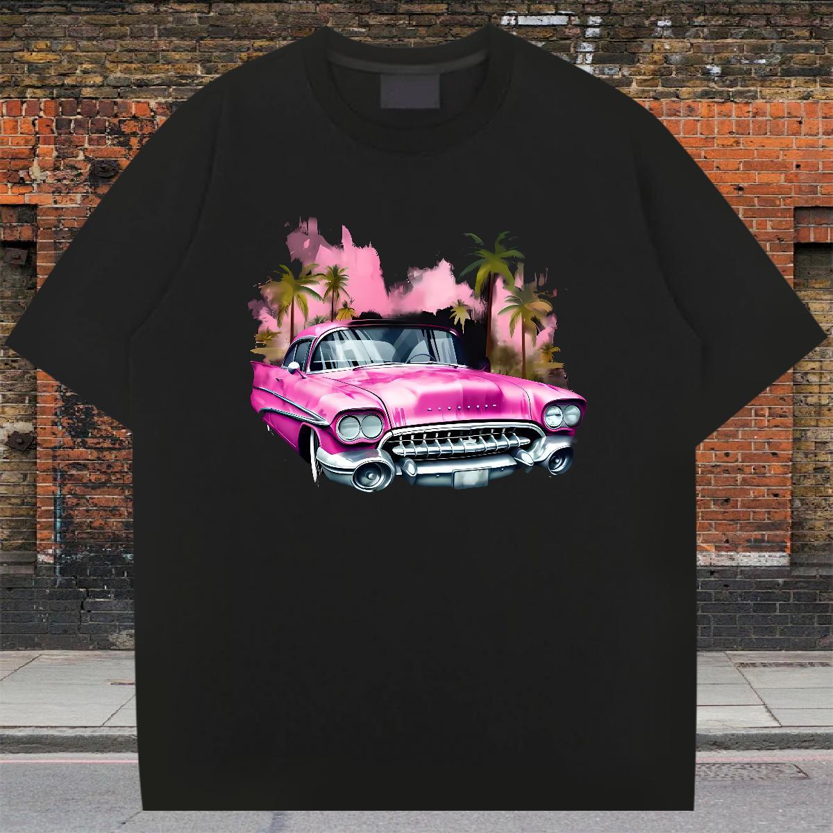 Loose Fit Men T Shirts 230g 100% Cotton car Daily Wear Black Oversized Breathable Mens Tshirts Fashion Tees