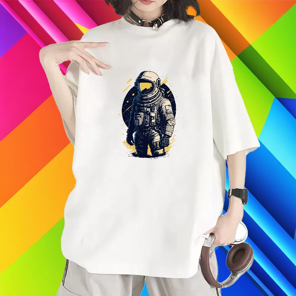 Designer Nice Womens Tshirts 100% Cotton 230g cosmonaut Casual Womens T Shirts Breathable Short Sleeve Anime Clothings