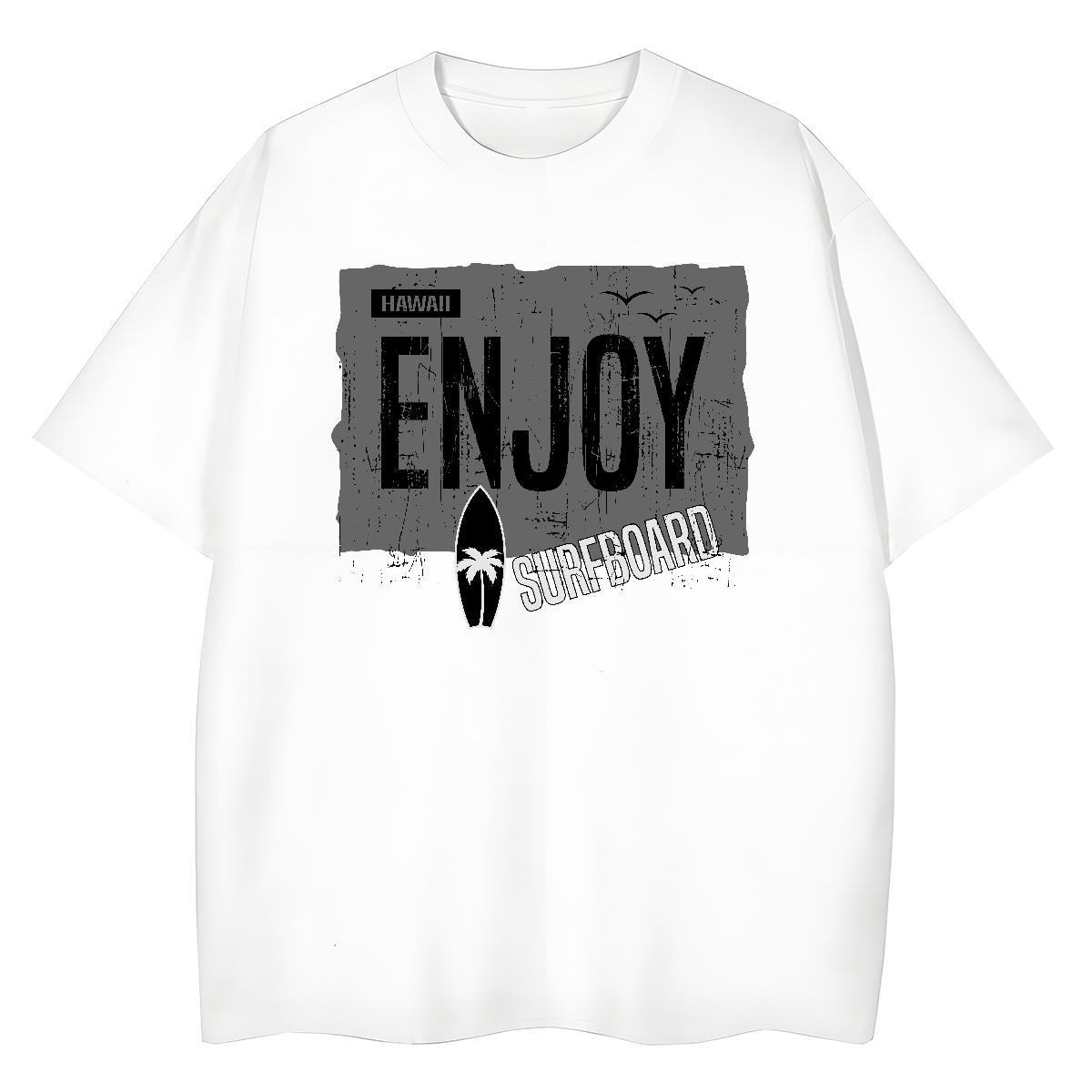 Lady Couples T Shirts 230g Pure Cotton enjoy Casual Sport Women T Shirts Short Sleeve O-Neck Plus Size Cartoon Tops
